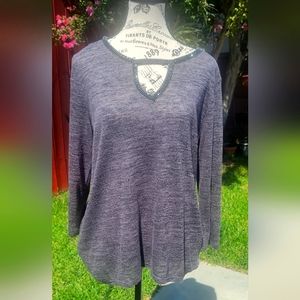 Juicy Couture Long Sleeve Bling Neck Top